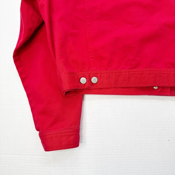 Ralph Lauren Vintage Y2K Cropped Denim Jacket Women's Size L Red - Picture 4 of 7